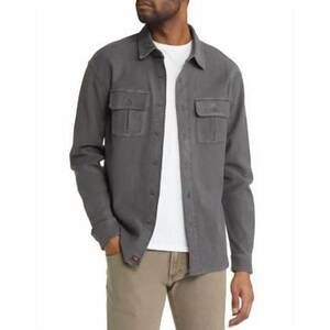 NEW THE NORMAL BRAND tailored terry shirt jacket in steel